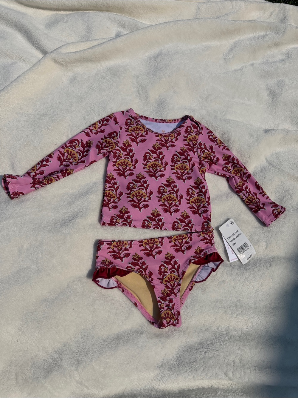 Pink Chicken Pink Floral Long-Sleeve Rashguard Set